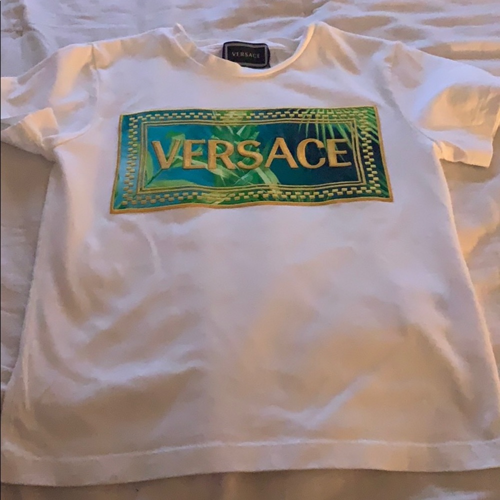 Versace Leaf Print T-shirt